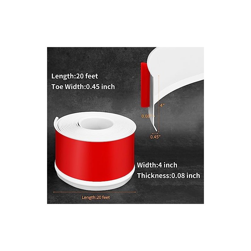 Flexible Baseboard Molding Trim 4 Inch Self-Adhesive Vinyl Wall Base