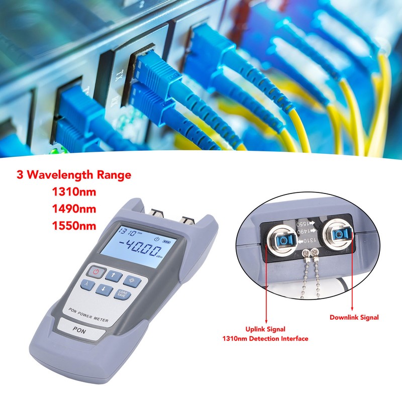 PON Optical Power Meter Fiber Port Checker Red Light Test