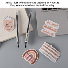 50 Pcs Boho Positive Quote Stickers Inspirational Sticker Waterproof Motivational Sticker for Scrapbook Laptop Guitar