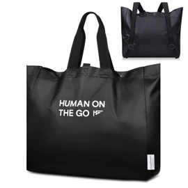 Mochimono Large Storage Black 2-Way Backpack Tote Bag with Storage Case Large Capacity 2-Way Shoulder Handbag, Unisex, Waterproof