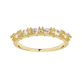 PCY 14K Gold Plated Rings,Lucky Six Diamonds Gold Rings for Women,Lucky Six Diamonds stackable rings,Gold Rings to Wear Daily.