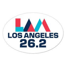 Charmed Running Brand Los Angeles Marathon 26.2 Icon in White Removable Bumper Sticker Window Decal OR Car Magnet (Magnet)