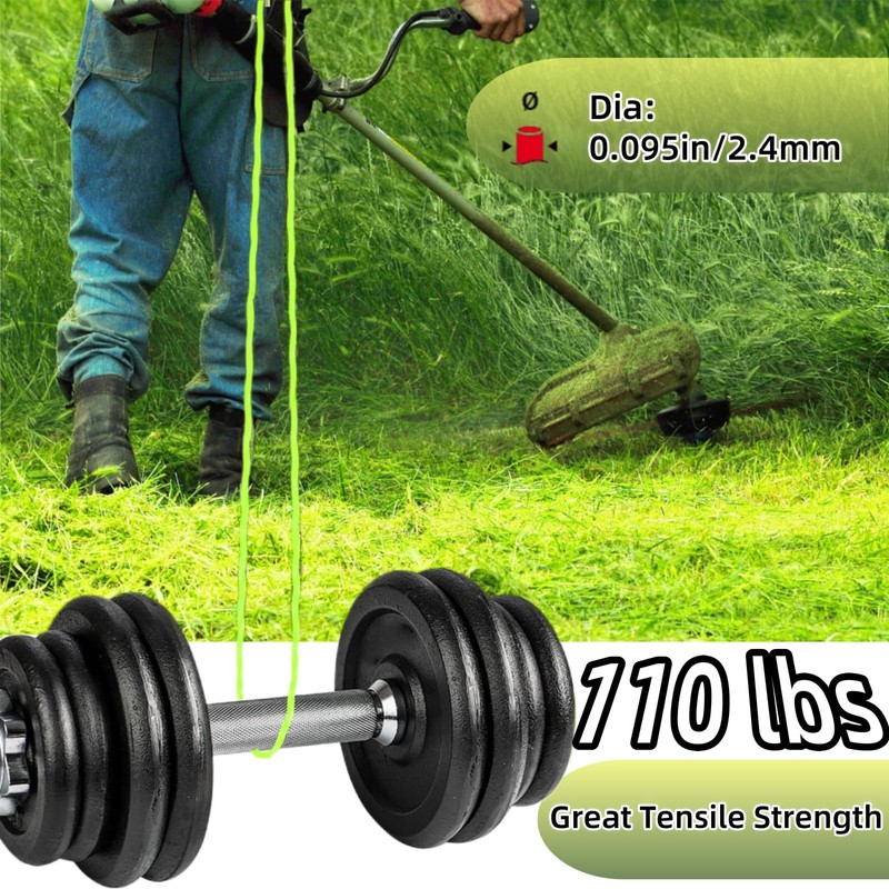 12-Pack String Trimmer Line .095 Compatible with Ego String Trimmer