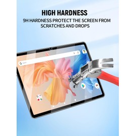 Screen Protector for Hasskya K70/K80/K30/K50 Android Tablet 10 Inch, Anti-Scratch 9H Tempered Glass Film Easy to Install, No Bubble, 2-Pack
