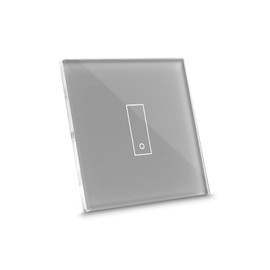 iotty E1 PLUS Smart Wi-Fi Switch for Lights and Gates, works with Google Home/Alexa/Siri/IFTTT, remote control, iOS/Android App, Backlit Glass Touch Plate, Temperature and Brightness Sensors, Grey