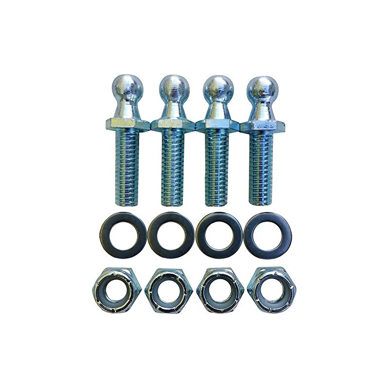 (4 Pack) 10mm Ball Studs with Hardware - 5/16-18 Thread