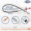 KeyFar 35.5inch Drain Clog Remover(1pcs), 25inch Drain Snake Hair Remover(6pcs)