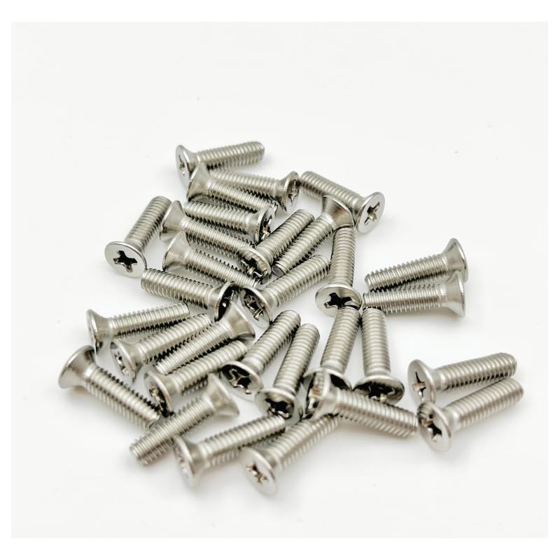 50pcs M3.5-0.6x6mm Phillips Flat Head Machine Screws, Stainless Steel 304