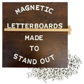 JUT MADE Magnetic Letter Boards - Changeable Letterboard - Rich Wood Finish - Room/Office/Home Decor Signs (10x10 inch, Walnut)