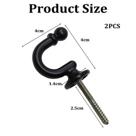 INBOLM 2pack Tie Back Hooks For Curtains Black Curtain Tie Backs Hooks Curtain Tie Backs Hooks Curtain Tie Back Hooks For Curtains Clothes Coat Hanger Hook