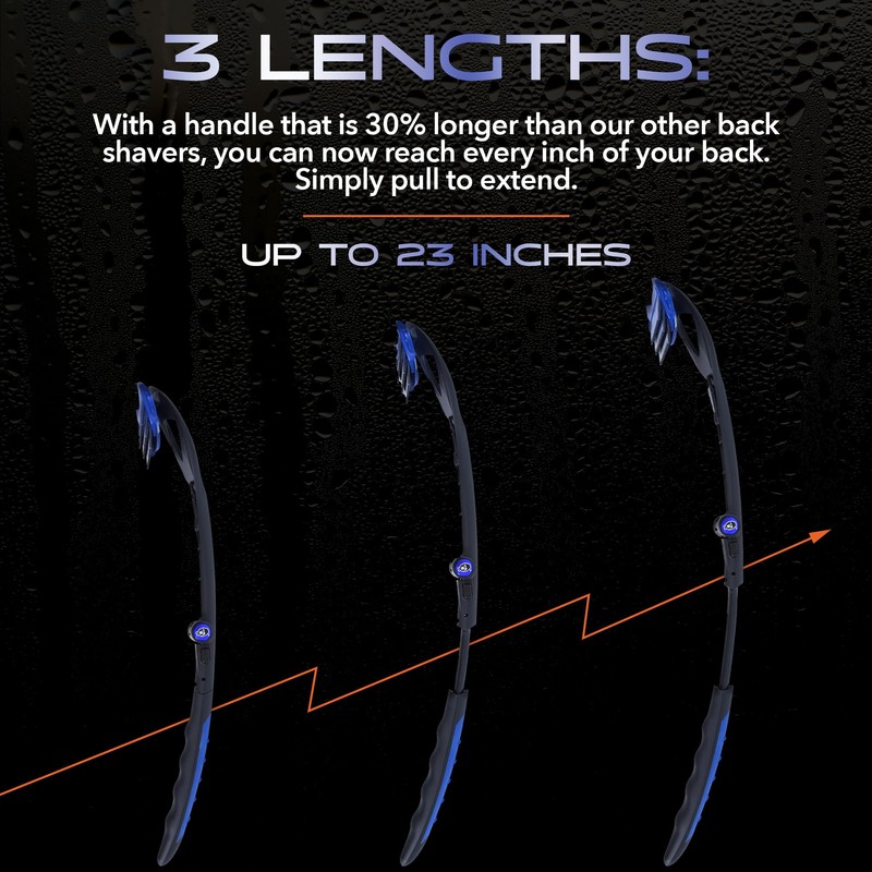 BakBlade 3.0 Stealth Back Shaver All-in-1 Grooming Kit - 23