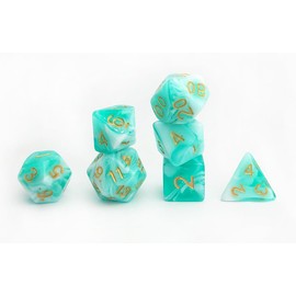 vvpesca DND Dice Set of 7 – Polyhedral Dice Set for d&d TTRPGs,Dungeons and Dragons,Table Dice Games,DND Accessories– D20 System Dice/Turquoise Green