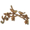 Fyne-Finds Gold Metal Wall Birds on Floral Branch 3 Hooks Coat Key Hat Hanger Rack Wall Mounted
