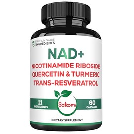 Satoomi Suplemento NAD para mujeres - NAD nicotinamida ribósido resveratrol 900 mg, quercetina, cúrcuma, astrágalo, ginseng, vitamina D3, vitamina C -