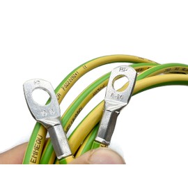 eXODA Earth Cable 3 m Ground Cable 16 mm² Green/Yellow Earth Conductor Cable Lugs M8 + M10
