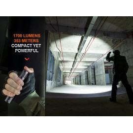 Fenix PD35R USB-C Rechargeable Tactical Flashlight,1700 Lumen with 2X Batteries and LumenTac Case