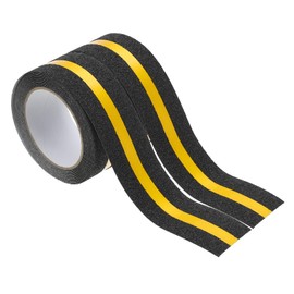 PATIKIL 2 Inch x 16.4 Ft Anti Slip Traction Tape with Reflective Strip, 2pcs Non-Slip Grip Tape Non Skid Tread Safety Tape for Stairs Steps Deck, Black