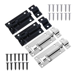 4 Pieces Door Latch Stainless Steel Sliding Lock Bolt Bolt Slide Latch 2 Inch Deadbolt Lock with Screws Locking for Doors for Bathroom Toilet Shed Bedroom