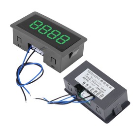 Digital Display Counter, 4-Digit LED, DC 8-24V, 3.1 x 1.5 x 0.9 inch, 0- Counter Up/Down Plus/Minus Panel Counter Meter with 5-Pin Cable (Green)