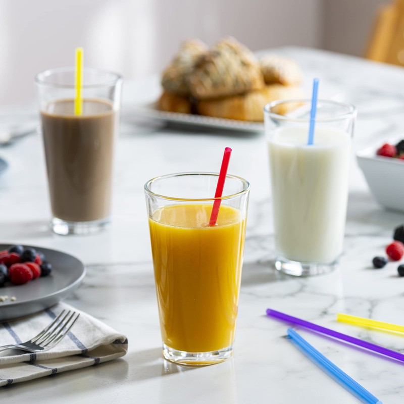 Comfy Package [250 Pack] Disposable Plastic Drinking Straws - 7.75"