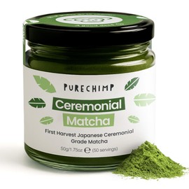 PureChimp Matcha Green Tea Powder - 50 g de Matcha de grado ceremonial para hornear, lattes y batidos, regular                                        