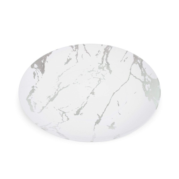 Pack of 10 White and Silver Hard Plastic Reusable Salad