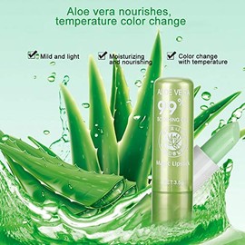 YUYTE Bálsamo para Labios Que Cambia de Color, Brillo de Labios Hidratante y Nutritivo de Aloe Vera, Herramienta de Belleza de Lápiz Labial, Pintalabios Magico