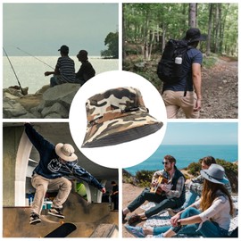 MILAKOO Camo Fishing Hat Men's Outdoor Bucket Hat Adjustable Drawstring Fit Summer Hat Lightweight Breathable Bucket Hat for Unisex, khaki, Unit size