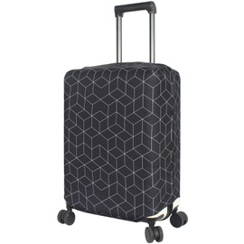 HYPER VENTURE Washable Luggage Cover - Fashion Suitcase Protector Fits 27-30 Inch Luggage (Black Maze, L)