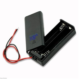 Jex Electronics Twin/2X AAA DIY Battery Holder Case Box 3V with Power Switch & Bare Wire Ends