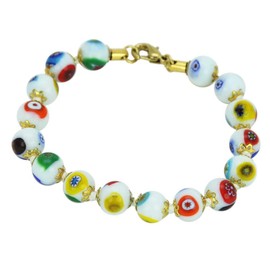 Glass Of Venice Murano Mosaic Bracelet - White, Glass, Crystal