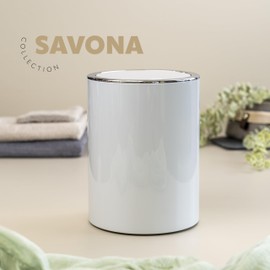 bremermann Bathroom Series Savona Cosmetic Bin with Swing Lid Plastic 5.5 Litres (Light Grey)