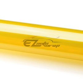 EZAUTO WRAP Free Tool Kit 12"x120" (1FT x 10FT) Glossy Golden Yellow Headlight Taillight Fog Light Side Marker Vinyl Tint Film Self Adhesive