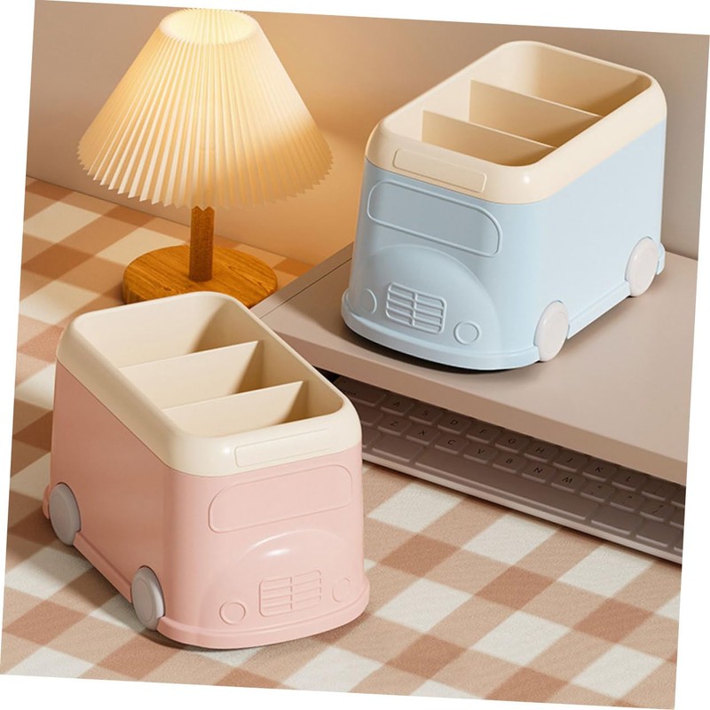 jojofuny Multi Grid Pen and Pencil Holder Versatile Plastic Desk