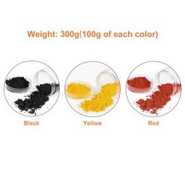 uxcell Iron Oxide Powder 300g 3 Packs of Iron Oxide Pigment, 3 Colors, 100g of Each Color Concrete Dye Color Powder for Tile Clay Paint Coloring Powder, Black, Yellow, Red