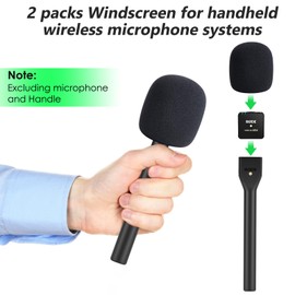 YOUSHARES 2 x Pop Protectors for Rode Wireless GO I and II/PRO - Suitable for Interview Go Handheld Adapter Mic Pop Filter Foam Wind Protection Compatible with Wireless GO 1/2, Replacement Rode Pop