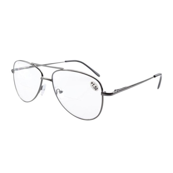 Eyekepper Pilot Style BiFocal Sunshine Readers Polycarbonate Lens Spring Temple Bifocal Reading Glasses