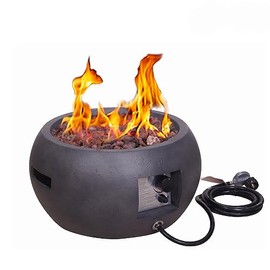 Ajikgn Product Faux Concrete Texture Round Dark Propane Outdoor Fire Pit