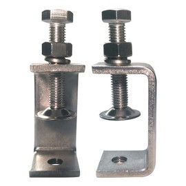 Ponezg Screw Clamps Small C Clamp Stainless Steel C Clamp Adjustable Clamping Range is 20-50 mm, C Clamp Jaw Openings 55 mm with M8 M10 Ring Screws for Woodworking, C-Clamp Set (6-Piece Set)