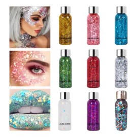 9pz Body Glitter Maquillaje Cabello Cuerpo Brillos Colores Varios Colores