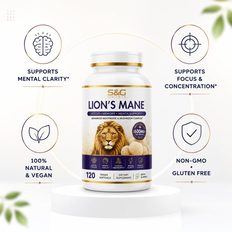 Lions Mane Mashrrom 6000mg Softgels – Focus, Memory & Cognitive