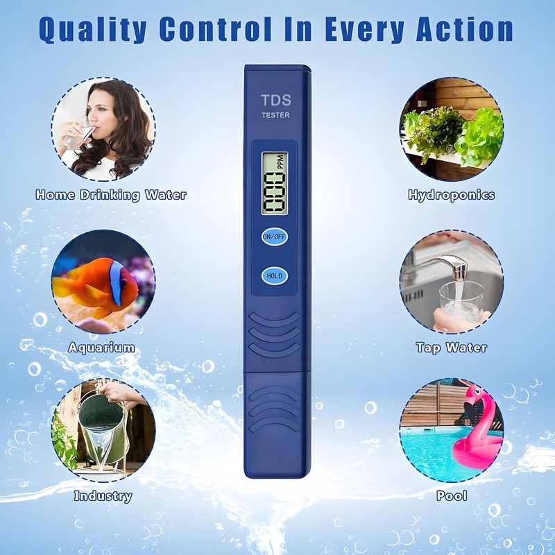 NATFORTREE Portable Digital TDS Water Meter - 0-9990 ppm Water