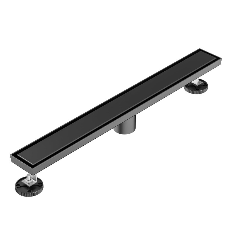 Neodrain 24 in Matte Black Linear Shower Drain- with 2-in-1