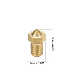 uxcell 10pcs 3D Printer Nozzle,Brass V6 Nozzle 0.6mm,Extruder Print Head for Filament 1.75mm V5-V6 M6 3D Printer