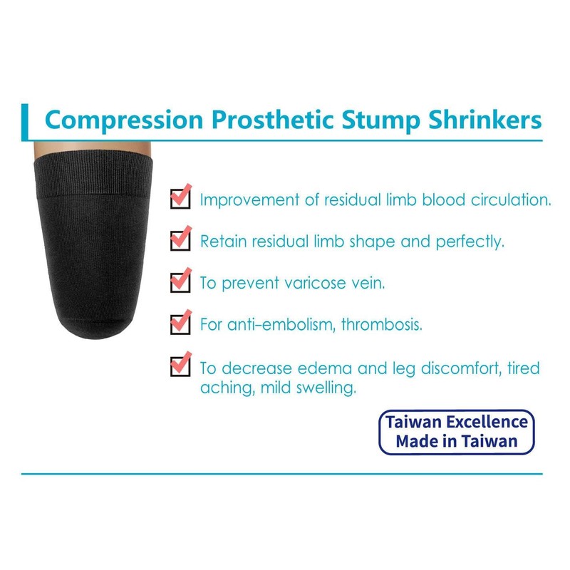 JianiMed Prosthetic Stump Shrinkers– Above Knee, 20cm, Compression, Amputee Socks,