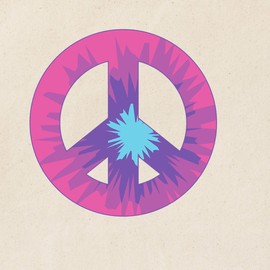 CafePress Tie Dyed Peace Sign Tote Bag Reusable Natural Beige Canvas Shopping Bag