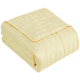 Wellfeel Weighted Blanket for Adult,20lbs Heavy Weighted Blanket 80"x87" Breathable Cooling Summer Blankets, Ultra Soft Cotton Comfort Throw Blanket with Glass Beads for All-Season (Yellow)