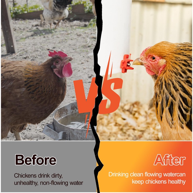 ZenxyHoC Horizontal Chicken Waterer Nipples, Automatic Poultry Watering System with