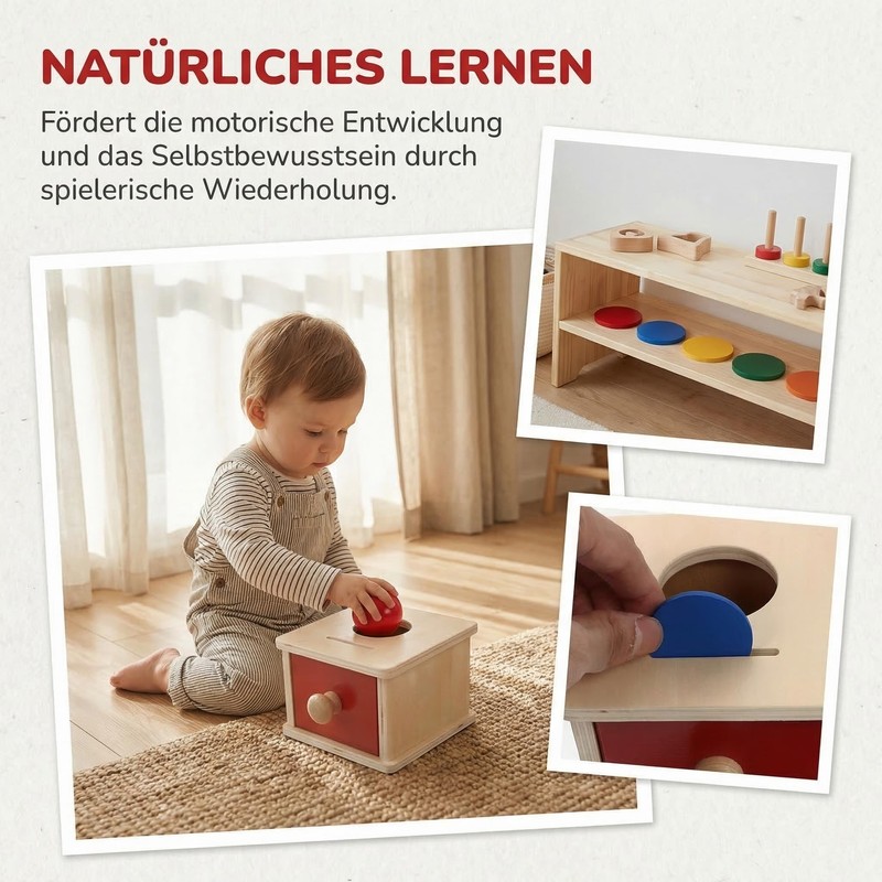 Toyvian Montessori, giocattolo in legno, 2 in 1, Montessori, con