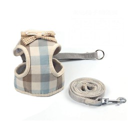 Puppy Harness and Leash Set for Walking Escape Proof Adjustable Soft Padded Mesh Front Vest Harness with Leash and Cute Bows Easy to Put On & Take Off Step in Dog Harness for Small Dogs and Cats